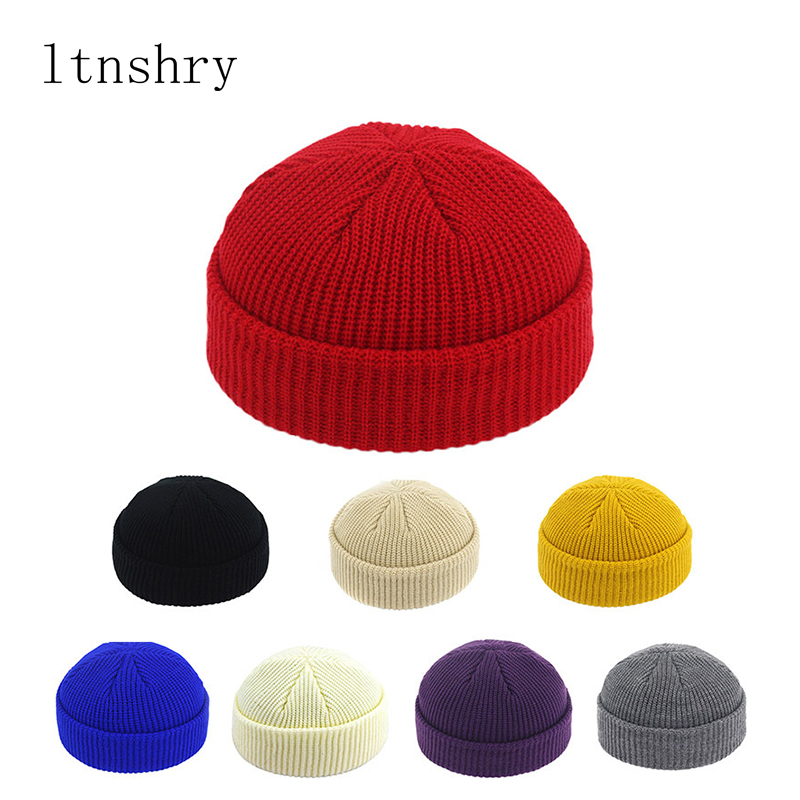 Beanie Cuffed Knit - Beanie Unisex Hat Ribbed Knitted Cuffed
