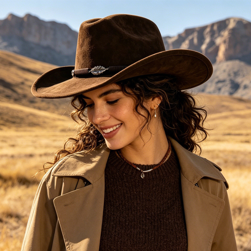 Western Cowboy Style Panama Wo - Fedora Hat Wool 评论和价格