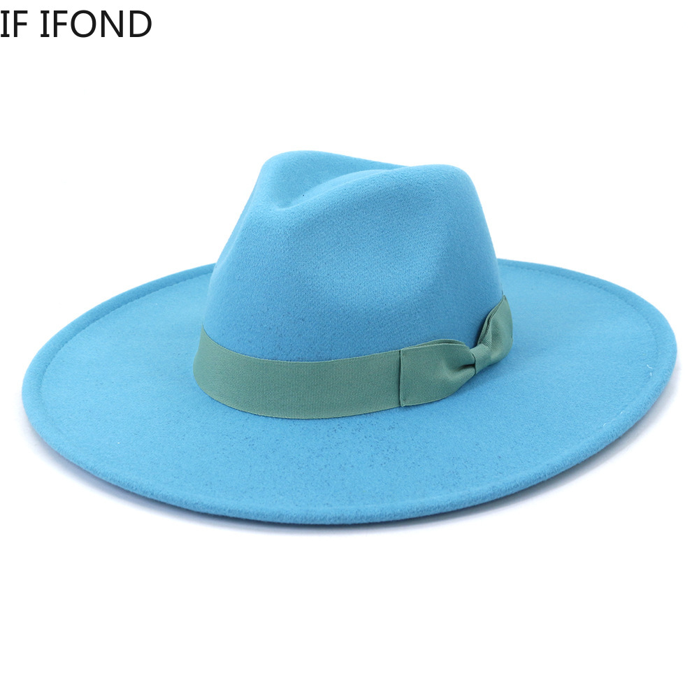 Big Wide Brim Women Hats 2021  - Fedora Hat Wool 评论和价格