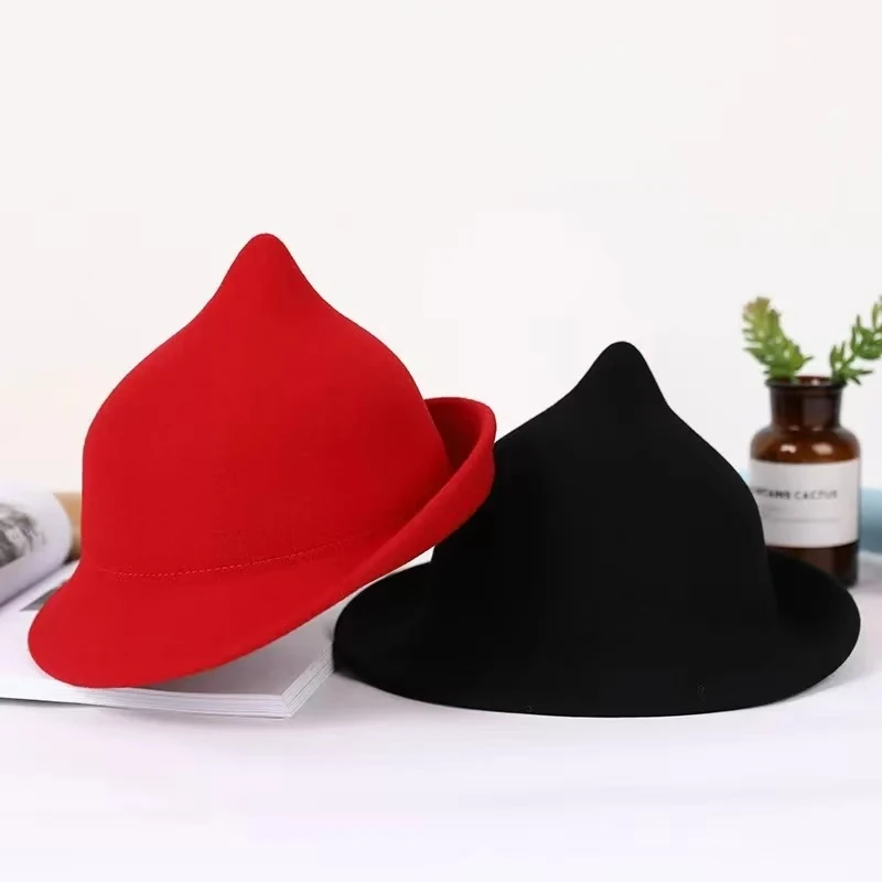 100% Wool Modern Witch Hat Hal - Fedora Hat Wool 评论和价格