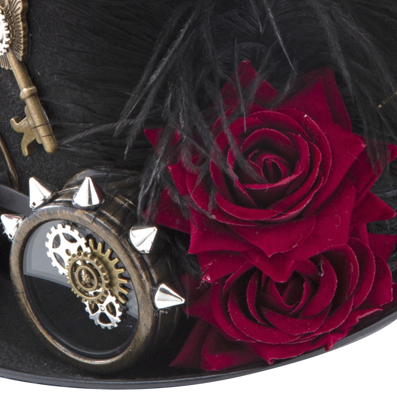 Y166 Vintage Steampunk Hat Top - Fedora Hat Wool 评论和价格