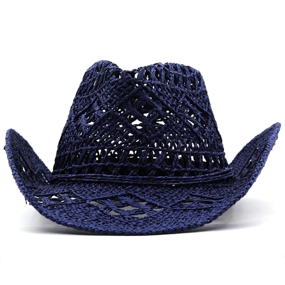 Vintage Wide Brim Hollow Straw - Cowboy Hat Straw 评论和价格