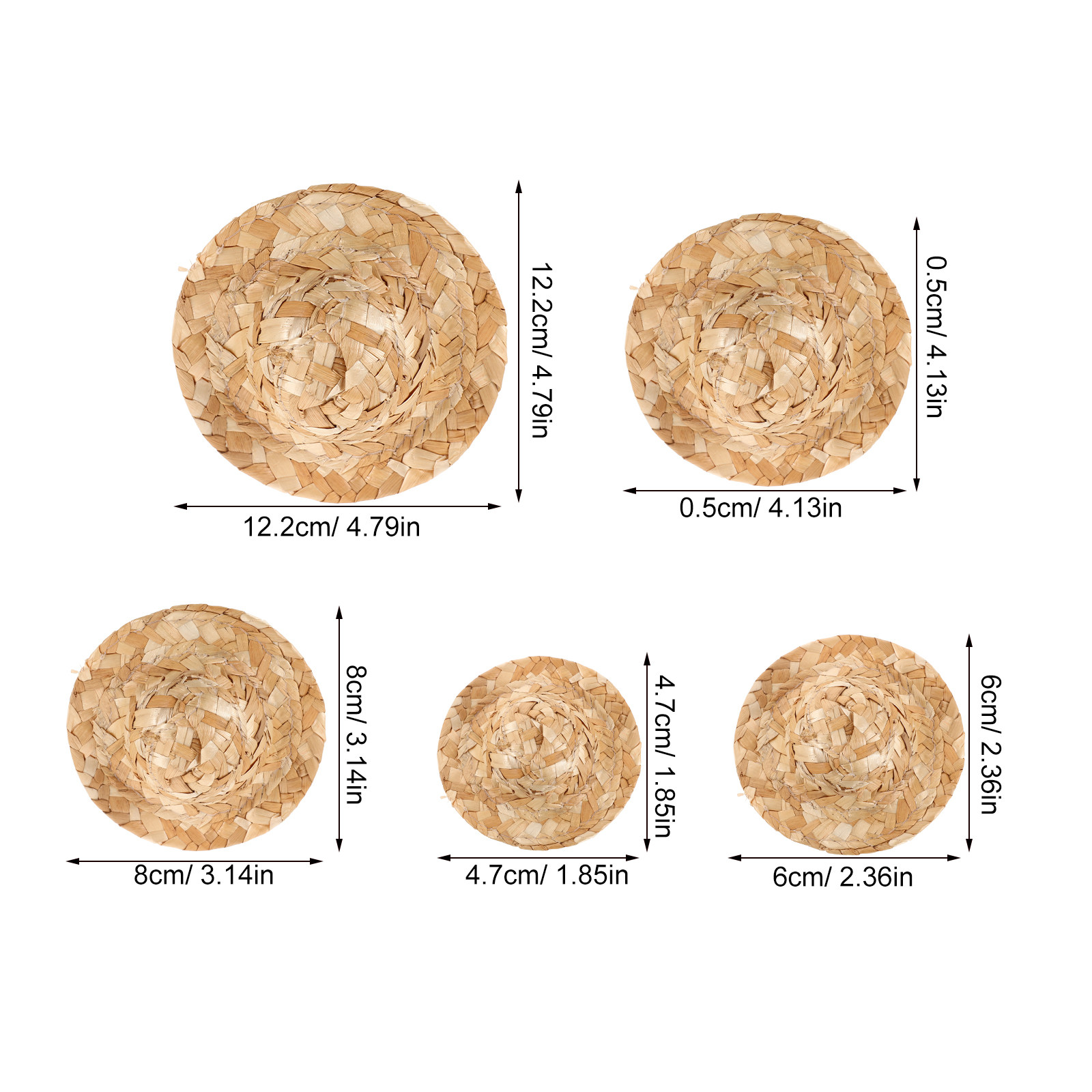 10Pcs Miniature Straw Hats Wov - Cowboy Hat Straw 评论和价格