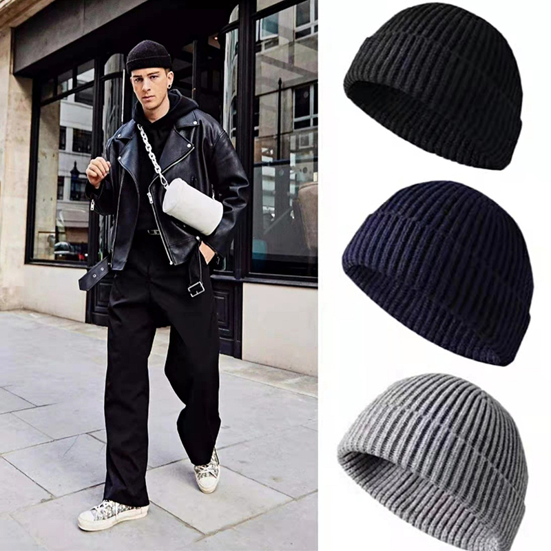 1Pcs Winter Warm Unisex Wool B - Beanie Cuffed Knit 评论和价格